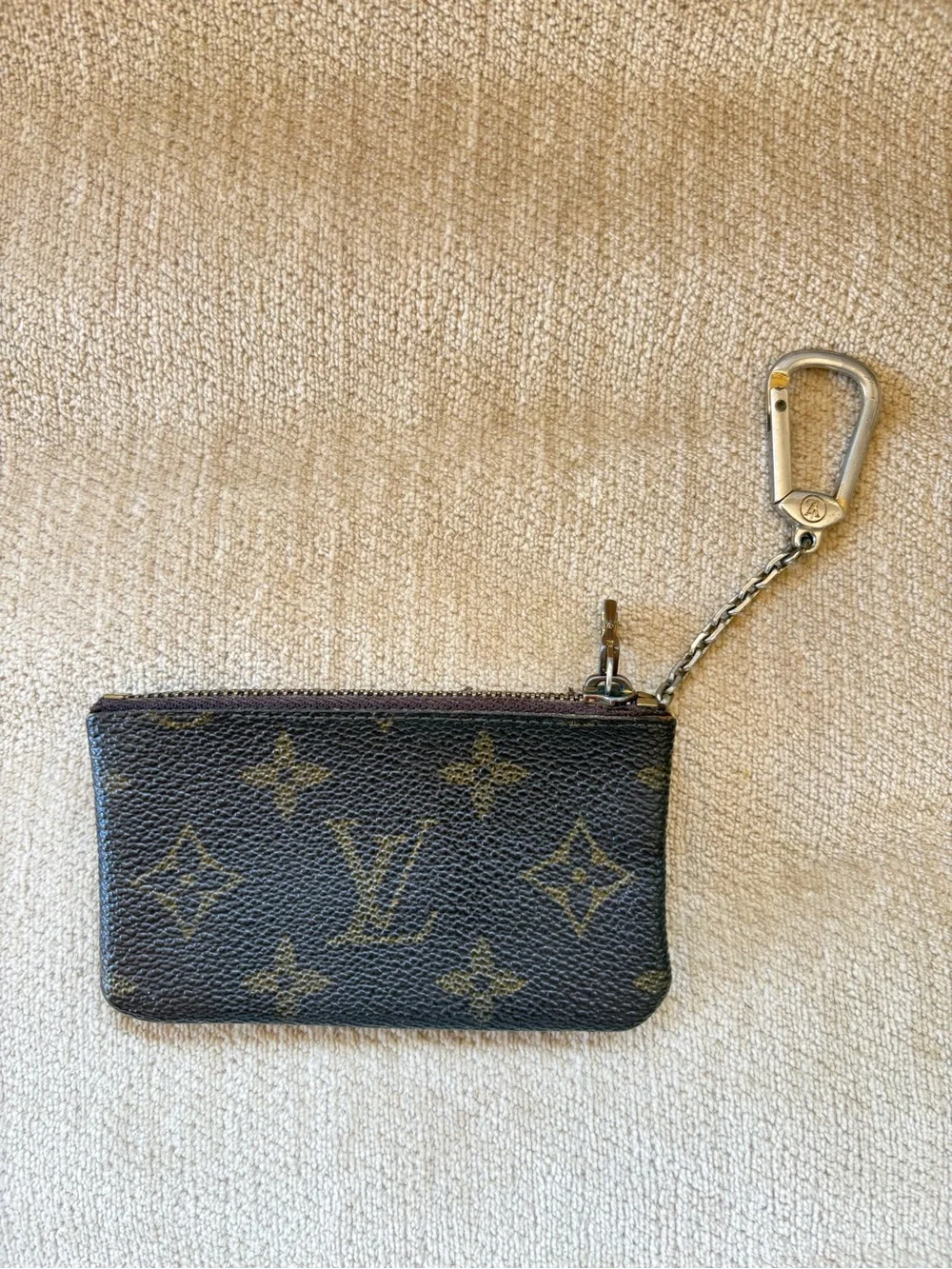 Louis Vuitton Brown Monogram Key Ring & Pouch AUTHENTIC